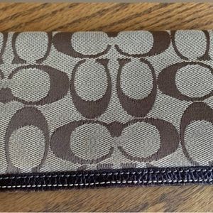 Coach Brown & Tan Double C’s Checkbook Cover